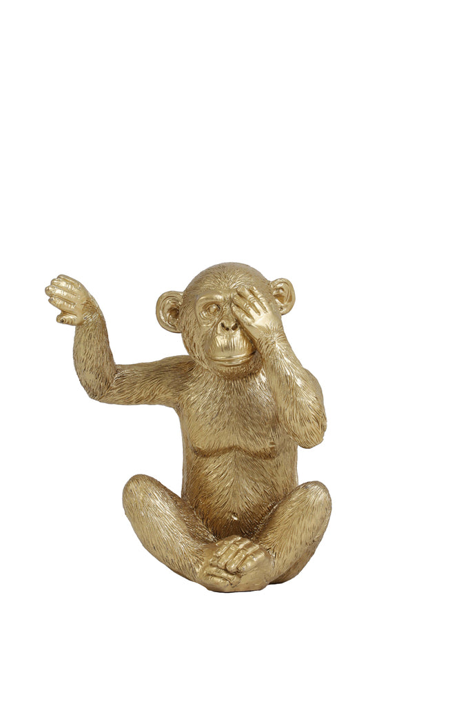 Light & Living - Decoratieve beeldjes 'Monkey' (Set van 3, Goud)