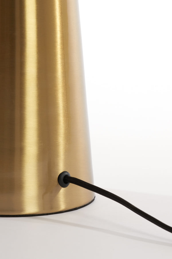 Light & Living - Tafellamp 'Pleat' (Maat L, Glass Brown & Gold)