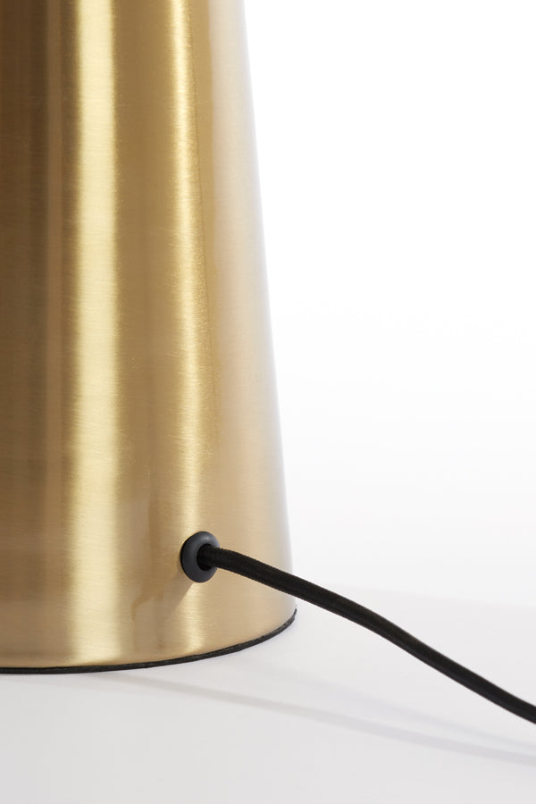 Light & Living - Tafellamp 'Pleat' (Maat M, Glass Brown & Gold)