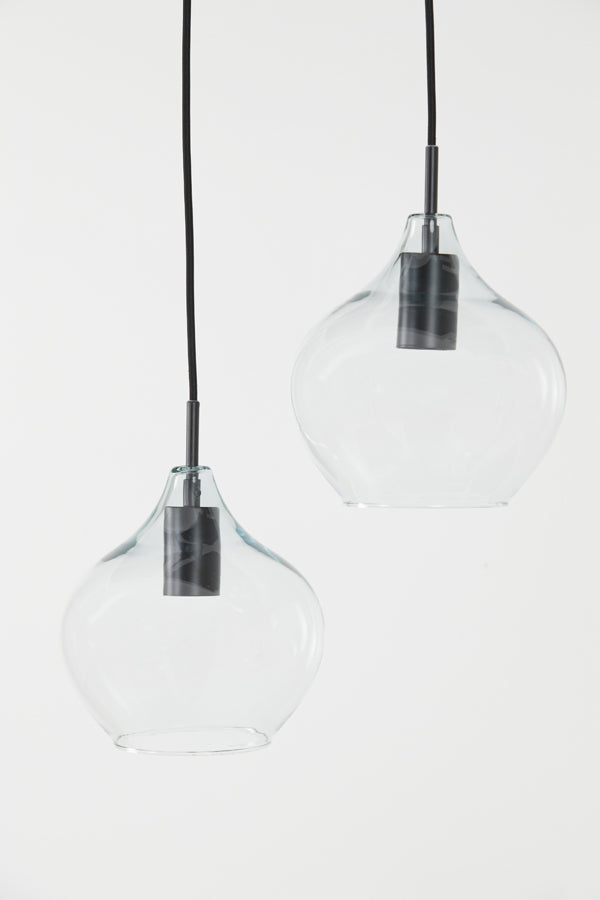 Light & Living - Hanglamp 'Rakel' (5 stuks, glas, Matzwart & Helder)