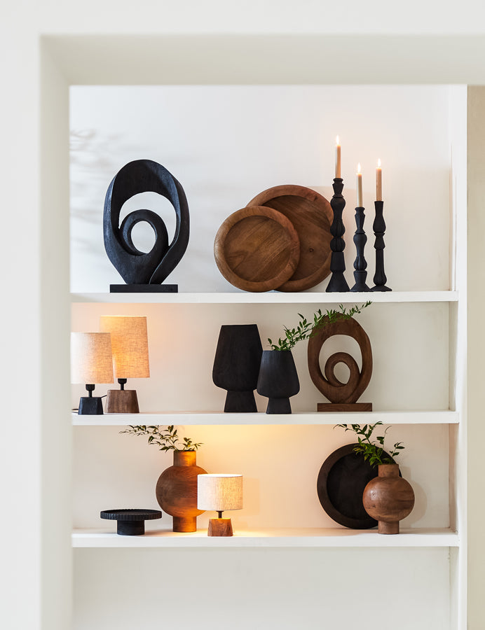 Light & Living - Decoratief beeld 'Randa' (Maat M, Hout, Matbruin)