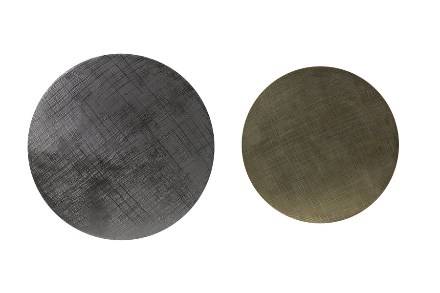 Light & Living - Bijzettafels 'Rengo' (Set van 2, Texture, Black & Antique Bronze)