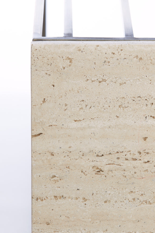 Light & Living - Bijzettafel 'Roshan' (Travertine Sand & Antique Bronze)