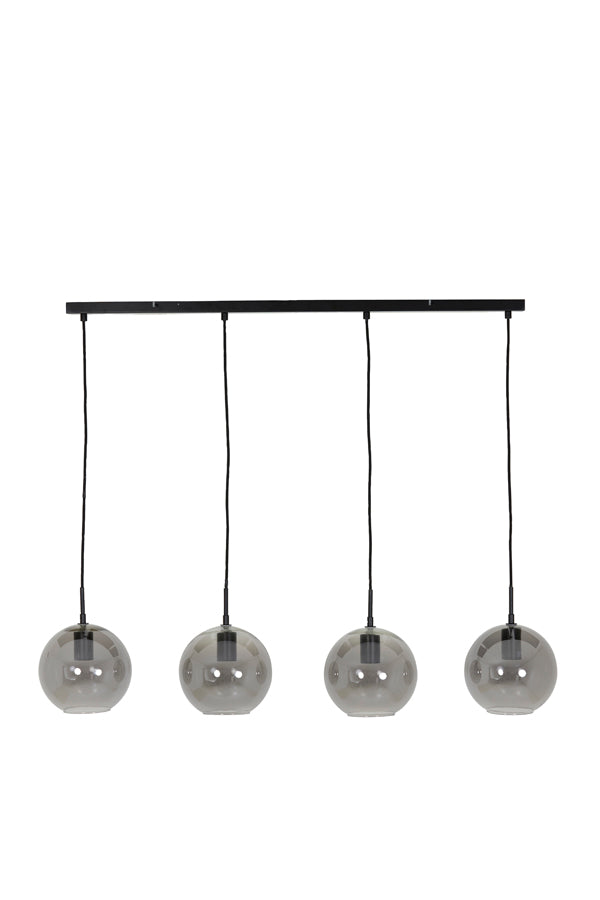 Light & Living - Hanglamp 'Subar' (4 stuks, glas, Matzwart)