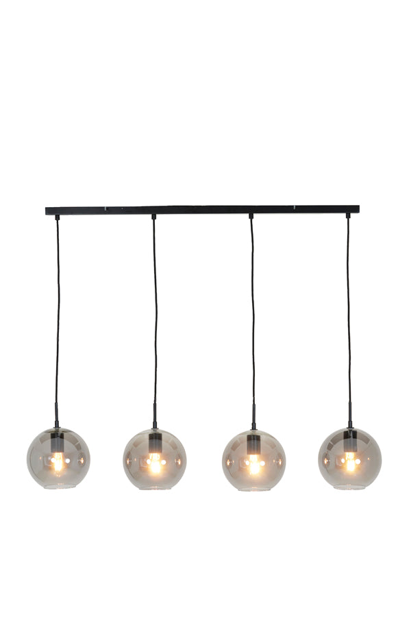 Light & Living - Hanglamp 'Subar' (4 stuks, glas, Matzwart)