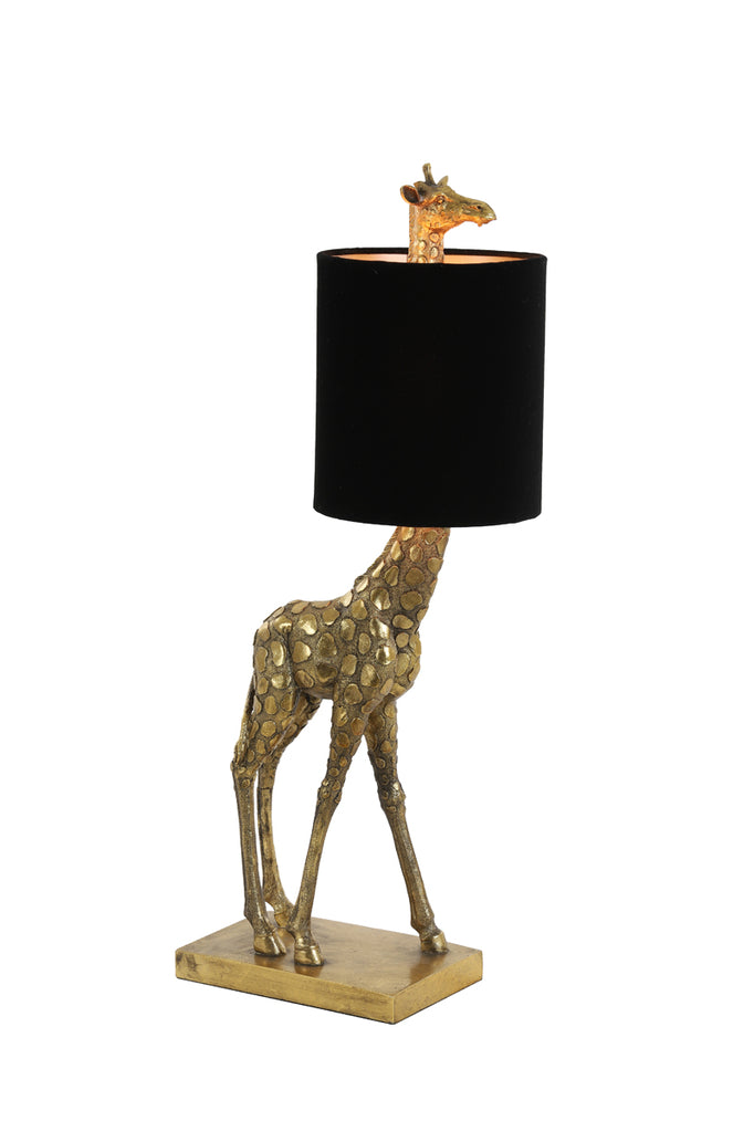 Light & Living - Tafellamp 'Giraffe' (Antique Bronze & Velvet Black)