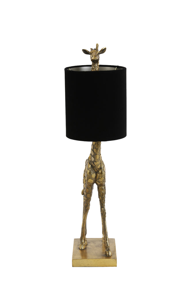 Light & Living - Tafellamp 'Giraffe' (Antique Bronze & Velvet Black)