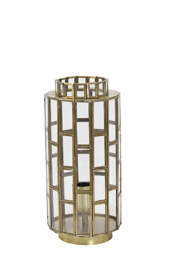 Light & Living - Tafellamp 'Sstrene' (Antique Bronze & Glass)