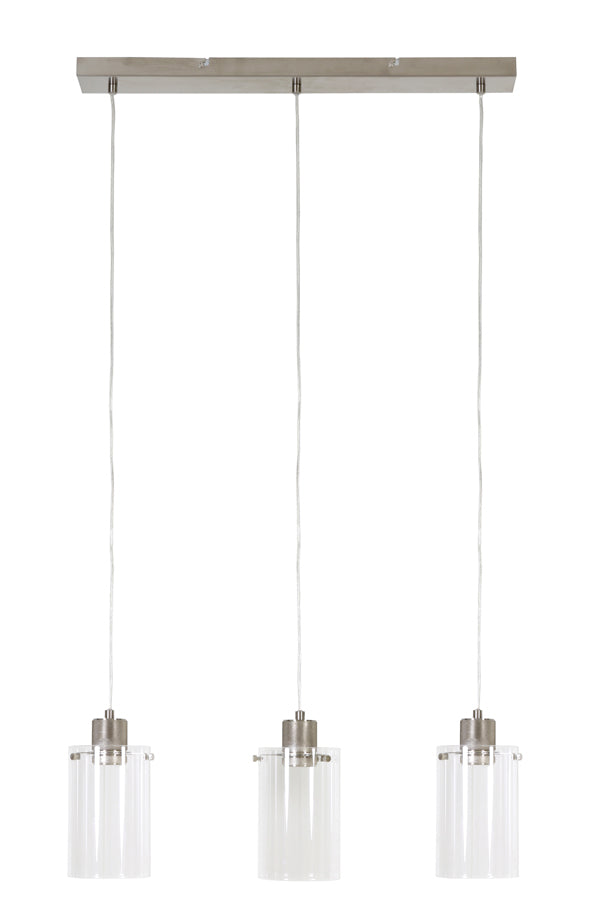 Light & Living - Hanglamp 'Vancouver' (3 stuks, glas, Nic. Sat.)