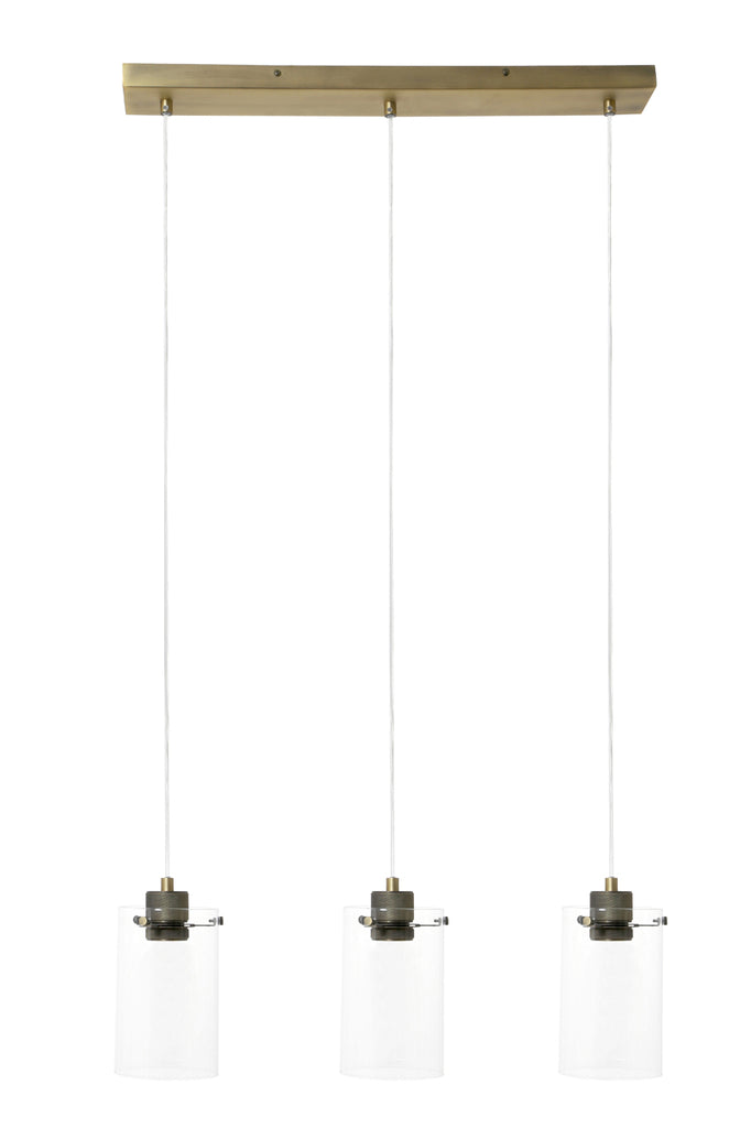 Light & Living - Hanglamp 'Vancouver' (3 stuks, glas, Antique Bronze)