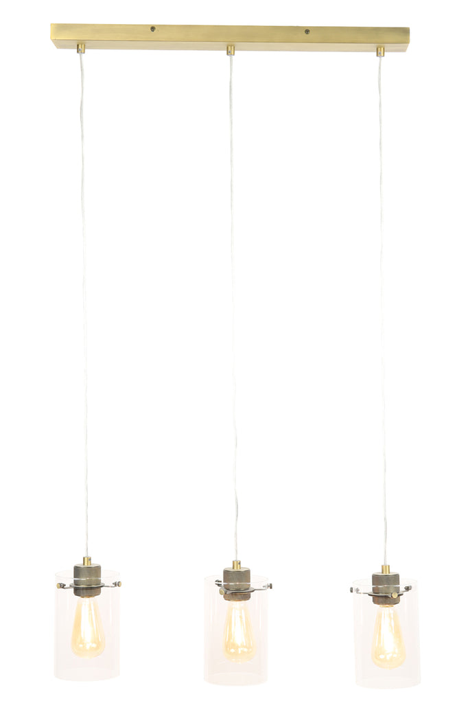 Light & Living - Hanglamp 'Vancouver' (3 stuks, glas, Antique Bronze)