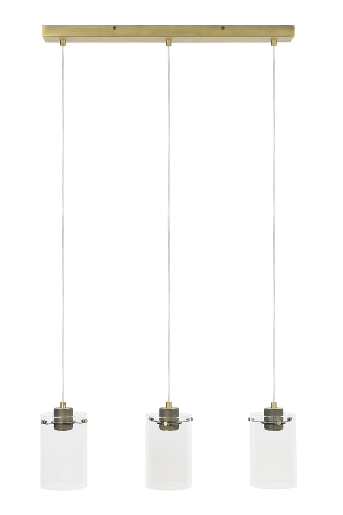 Light & Living - Hanglamp 'Vancouver' (3 stuks, glas, Antique Bronze)