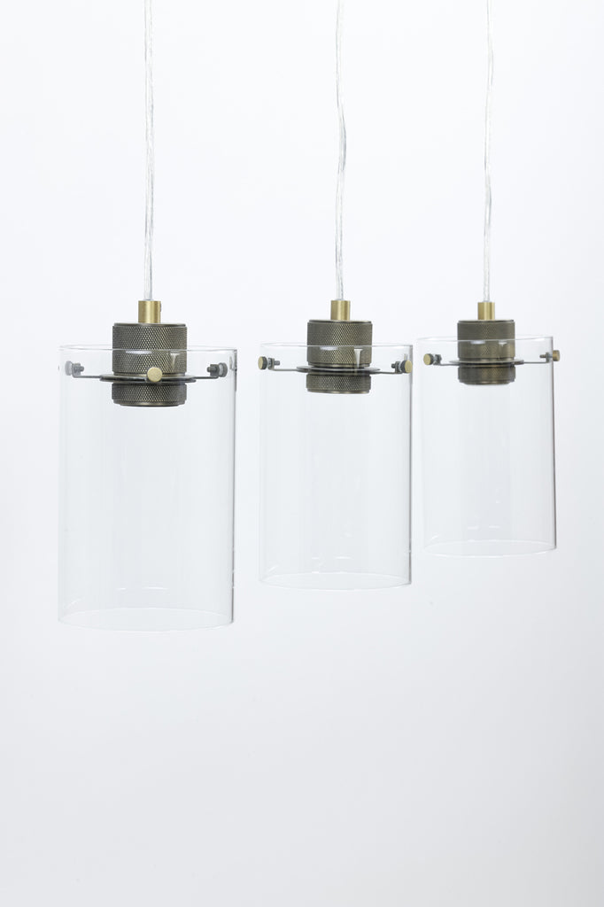 Light & Living - Hanglamp 'Vancouver' (3 stuks, glas, Antique Bronze)