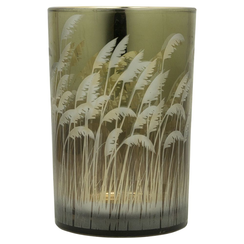 Mars & More - Windlicht 'Palmgras' (Large, 18cm, Goud)