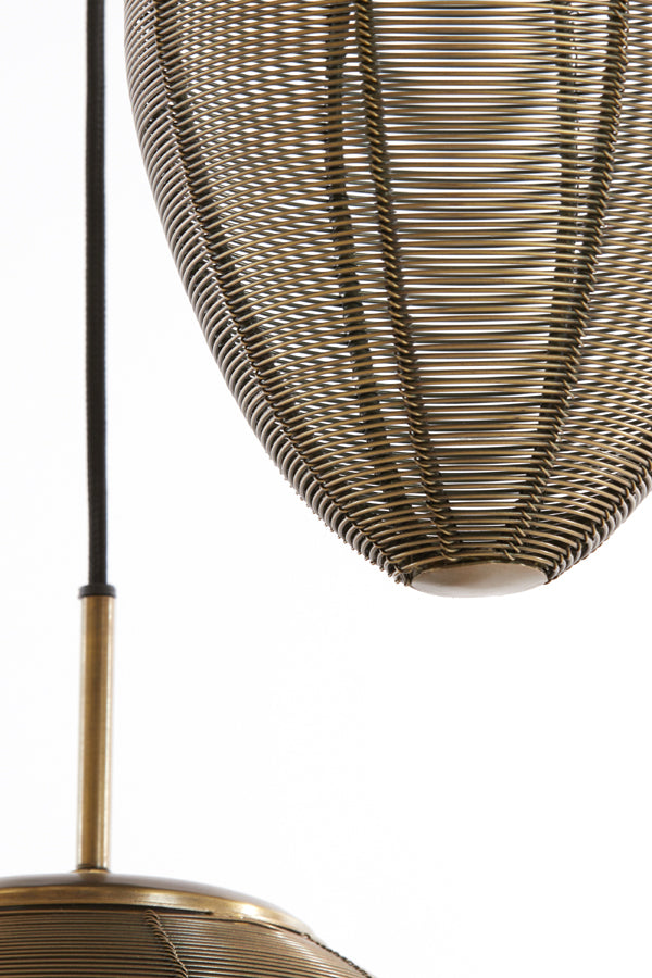 Light & Living - Hanglamp 'Yaelle' (Maat M, 3 stuks, Antique Bronze & Matzwart)