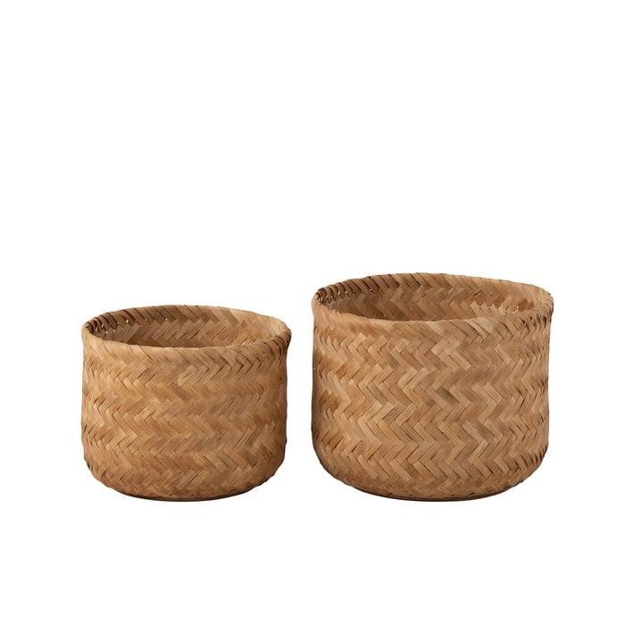 J-Line - Mand 'Bamboo' (Bamboo, Naturel, Set van 2)