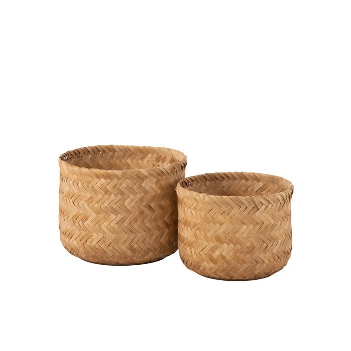 J-Line - Mand 'Bamboo' (Bamboo, Naturel, Set van 2)