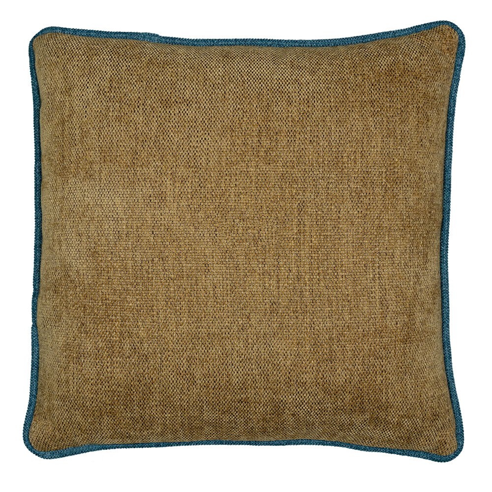 Mars & More - Sierkussen met bies 'Lime' (45cm x 45cm, Beige Petrol)