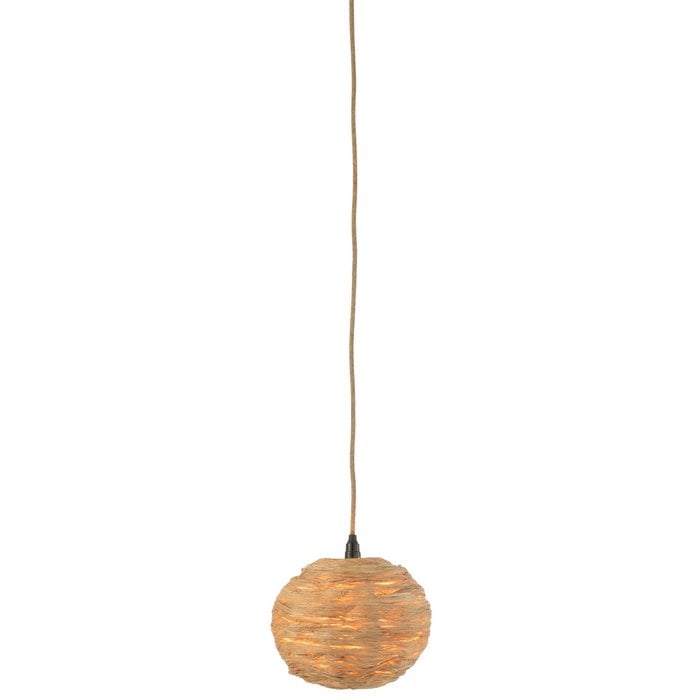 J-Line - Hanglamp 'Bol Bananenbladeren' (Naturel, Maat S)