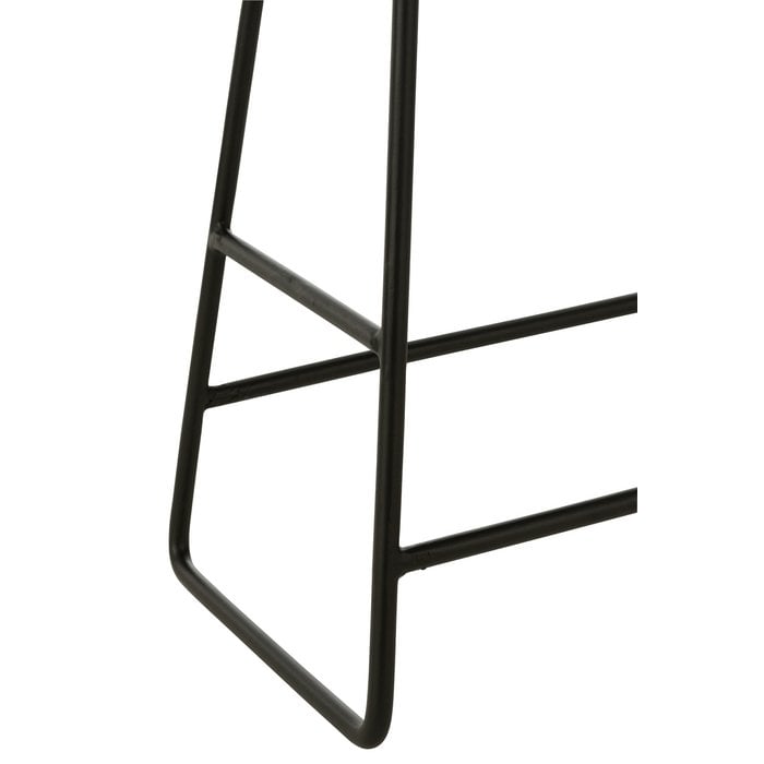 J-Line - Poef 'Florence' (Gerecycled Teak, Zwart, Small)