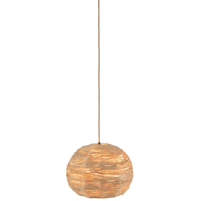 J-Line - Hanglamp 'Bol Bananenbladeren' (Naturel, Maat M)