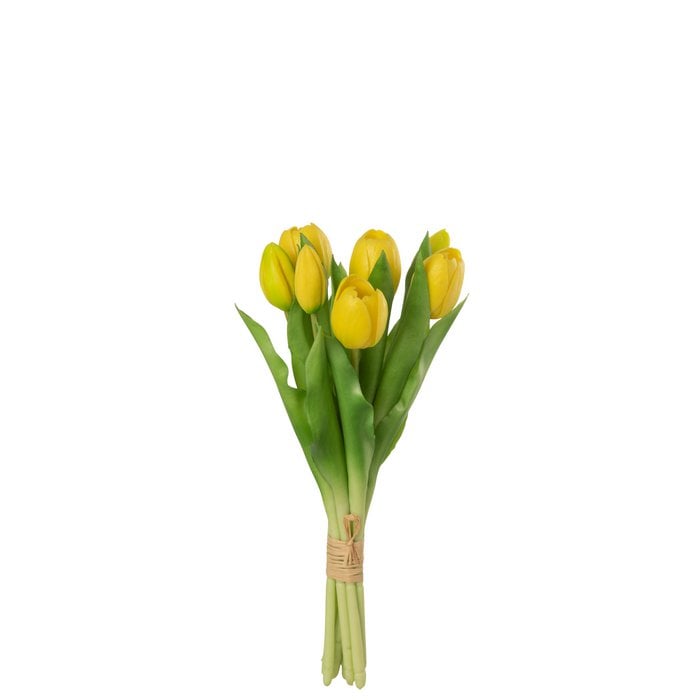 J-Line - Boeket kunsttulpen 'Munia' (Geel, 7 stuks, Small)