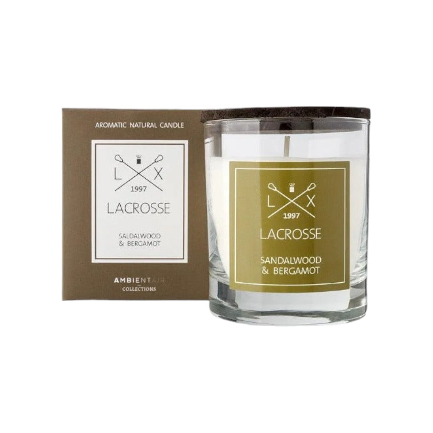 Lacrosse - Geurkaars 'Sandalwood & Bergamot'