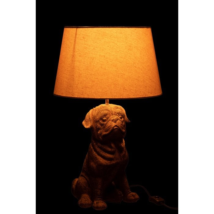 J-Line - Lamp 'Zittende hond' (Bruin)