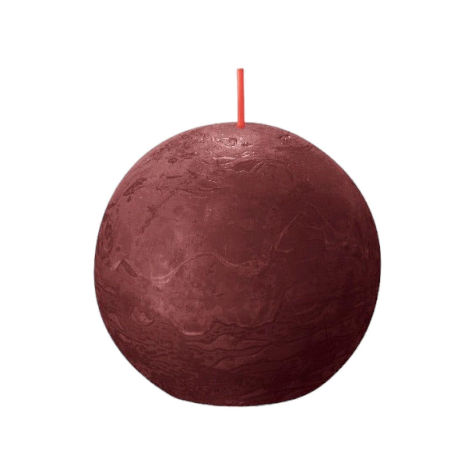 Bolsius - Rustieke kleine stompkaars 'Boule' (Ø7.6cm) - Velvet Red