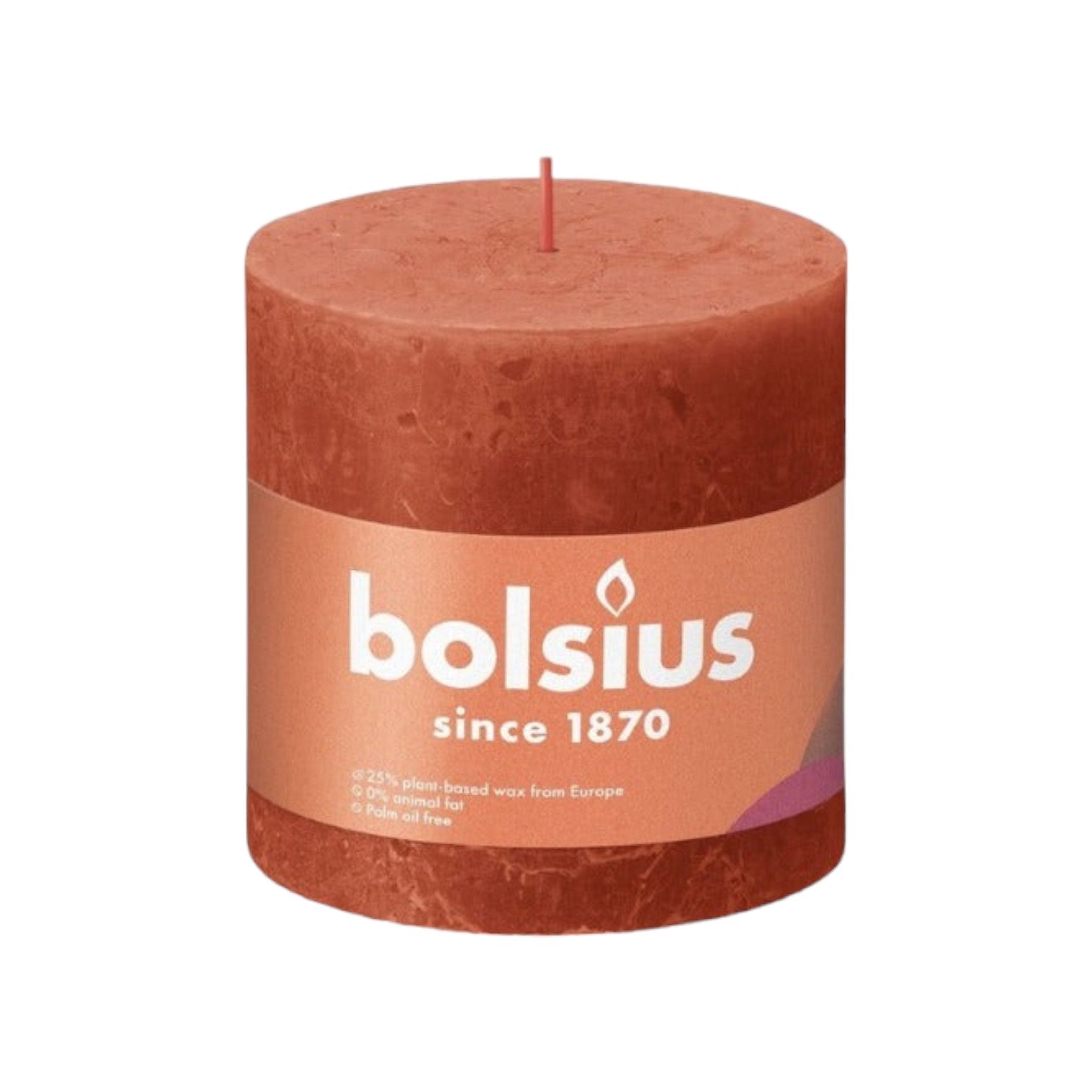 Bolsius - Rustieke stompkaars 'Shine' (Ø10cm) - Earthy Orange