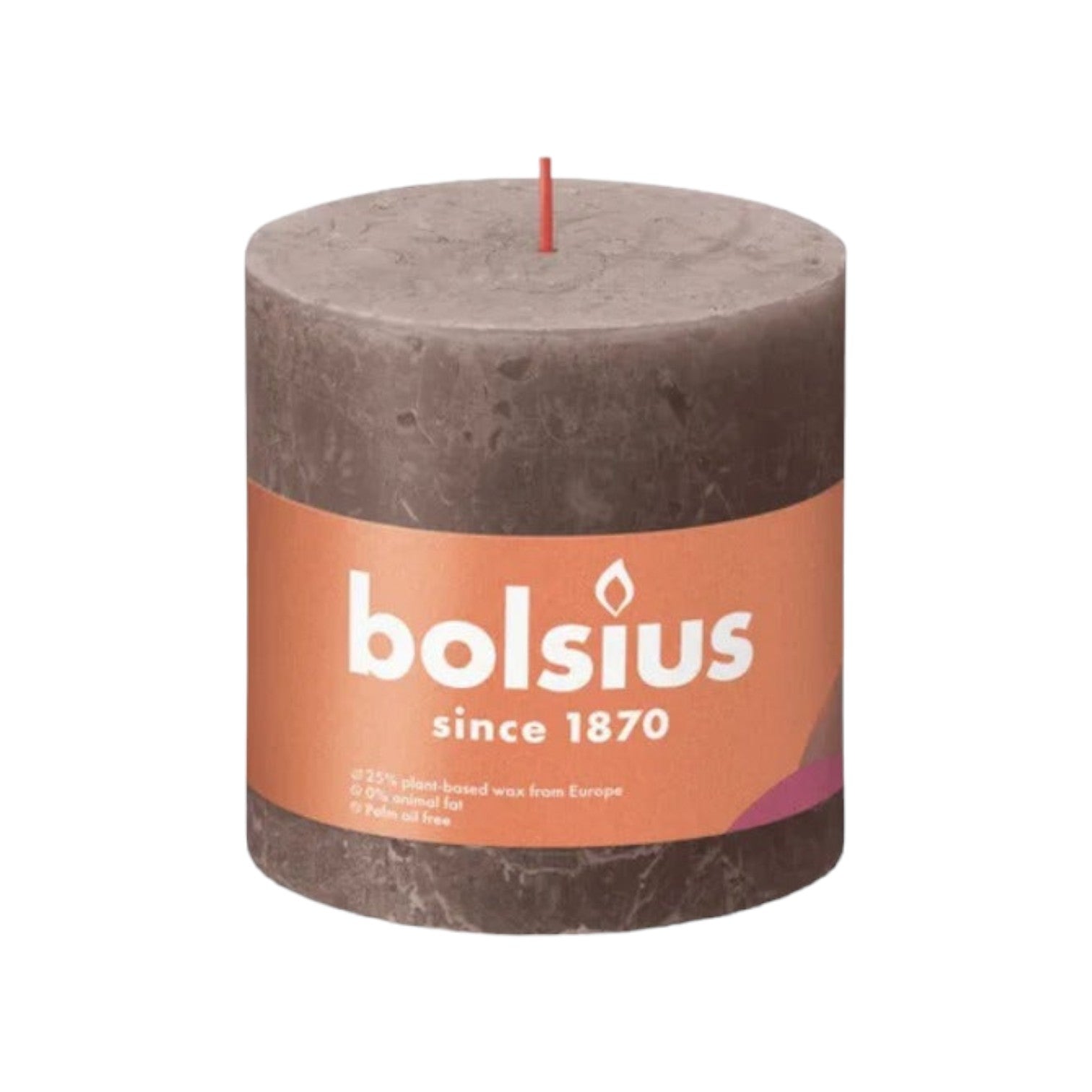 Bolsius - Rustieke stompkaars 'Shine' (Ø10cm) - Rustic Taupe