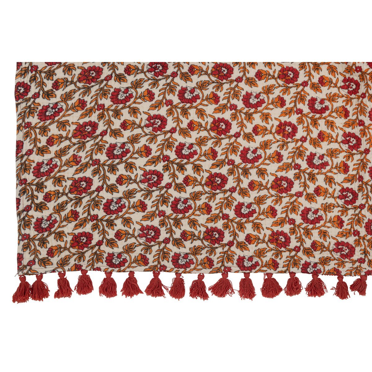 J-Line - Plaid 'Bloemen' (Rood)