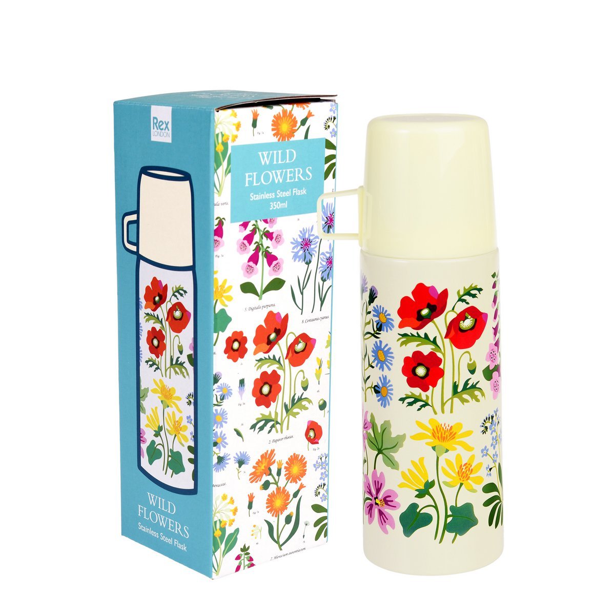 Rex London - Thermosfles en beker 'Wild Flowers' (350ml)