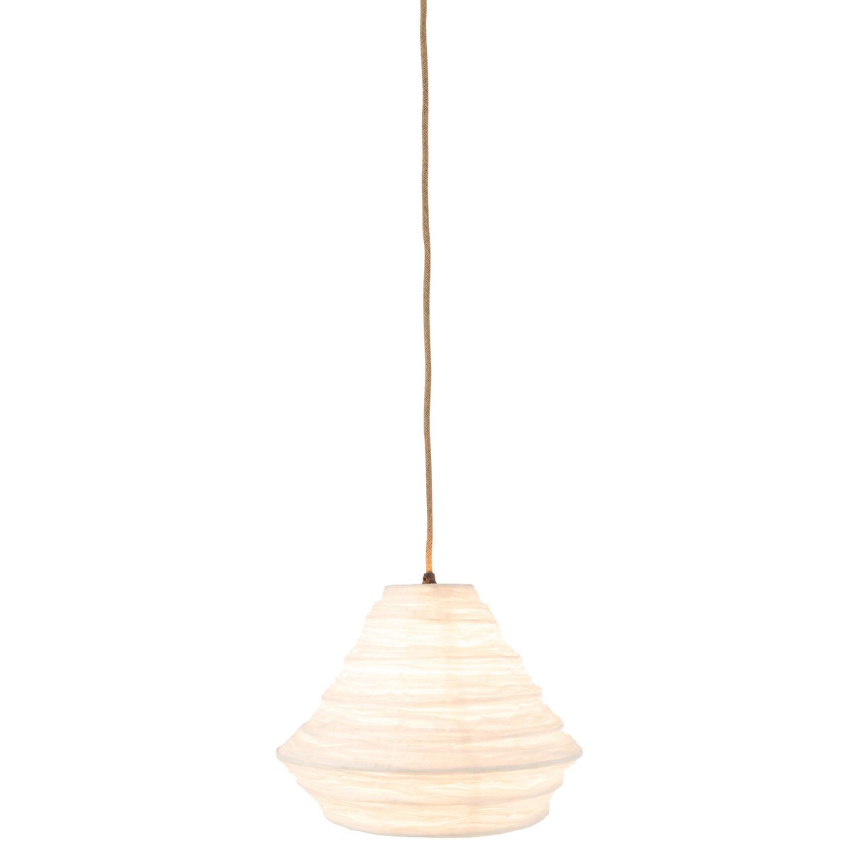 J-Line - Hanglamp 'Nest Raffia' (Rotan, Wit)