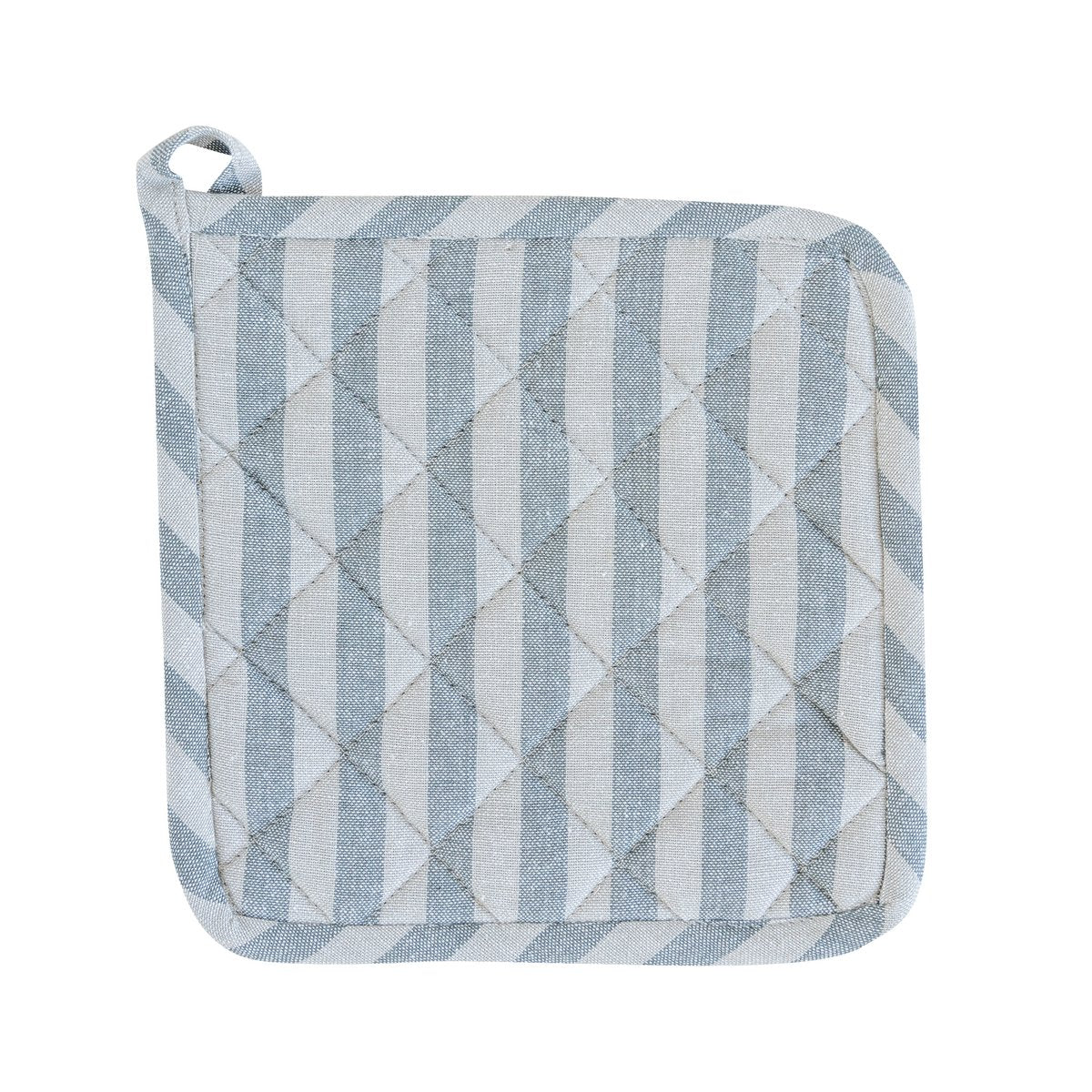 Linen & More - Pannenlap 'Fine stripe' (20cm x 20cm, Grey)