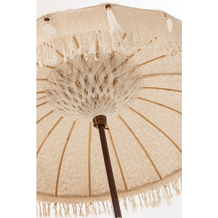 J-Line - Parasol 'Adhira' (Kwasten/Schelpen, Beige/Donkerbruin, L)