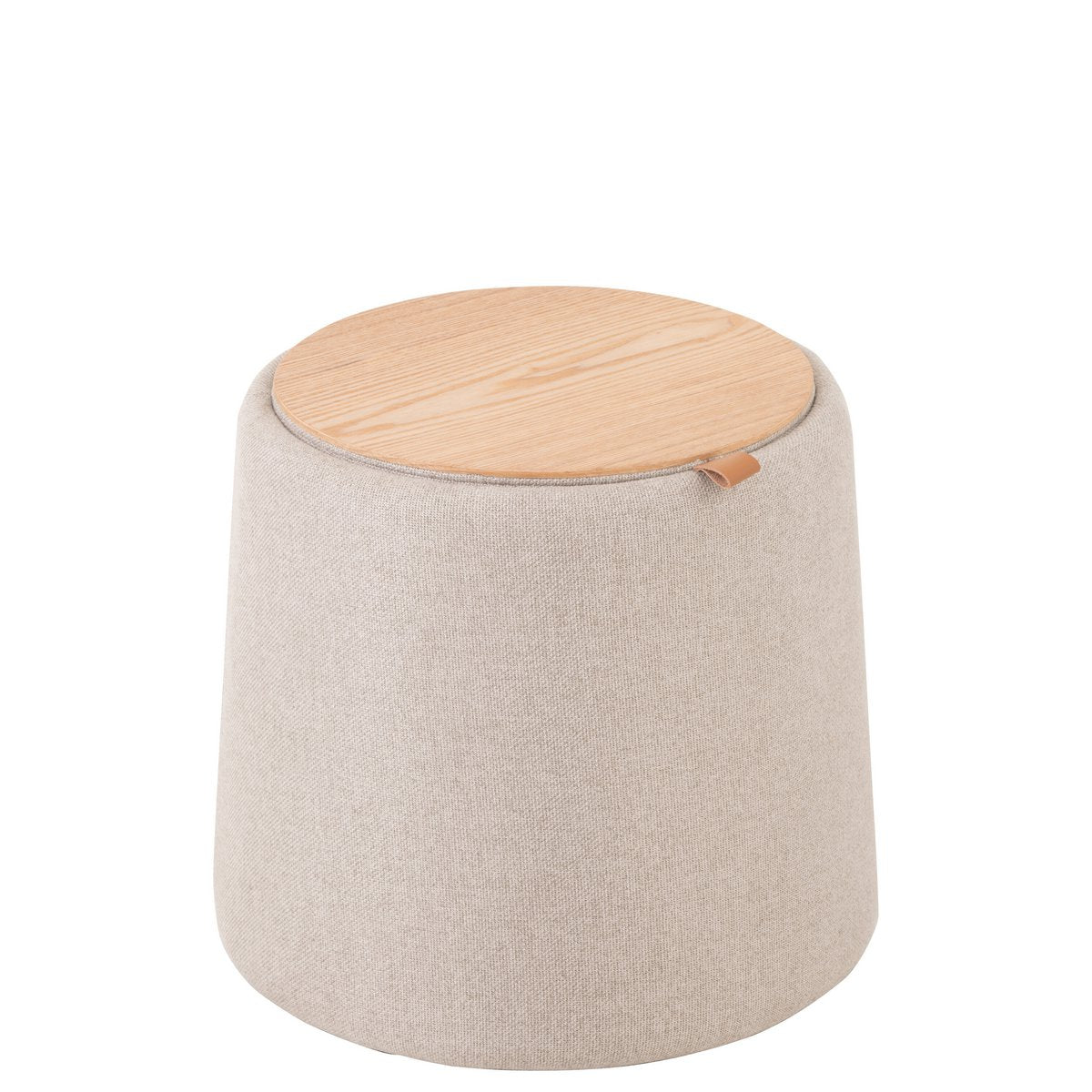 J-Line - Poef/Bijzettafel 'Round' (Beige)