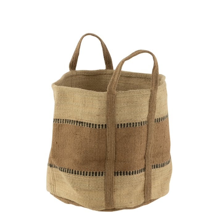 J-Line - Mand met handvaten 'Magda' (Jute, Naturel)